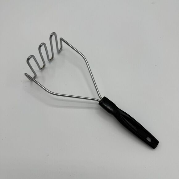 Potato Vegetable Masher Black Handle Utensil - Picture 1 of 7